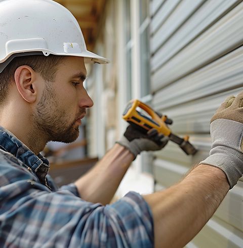 JS Exteriors crew installing siding on a home